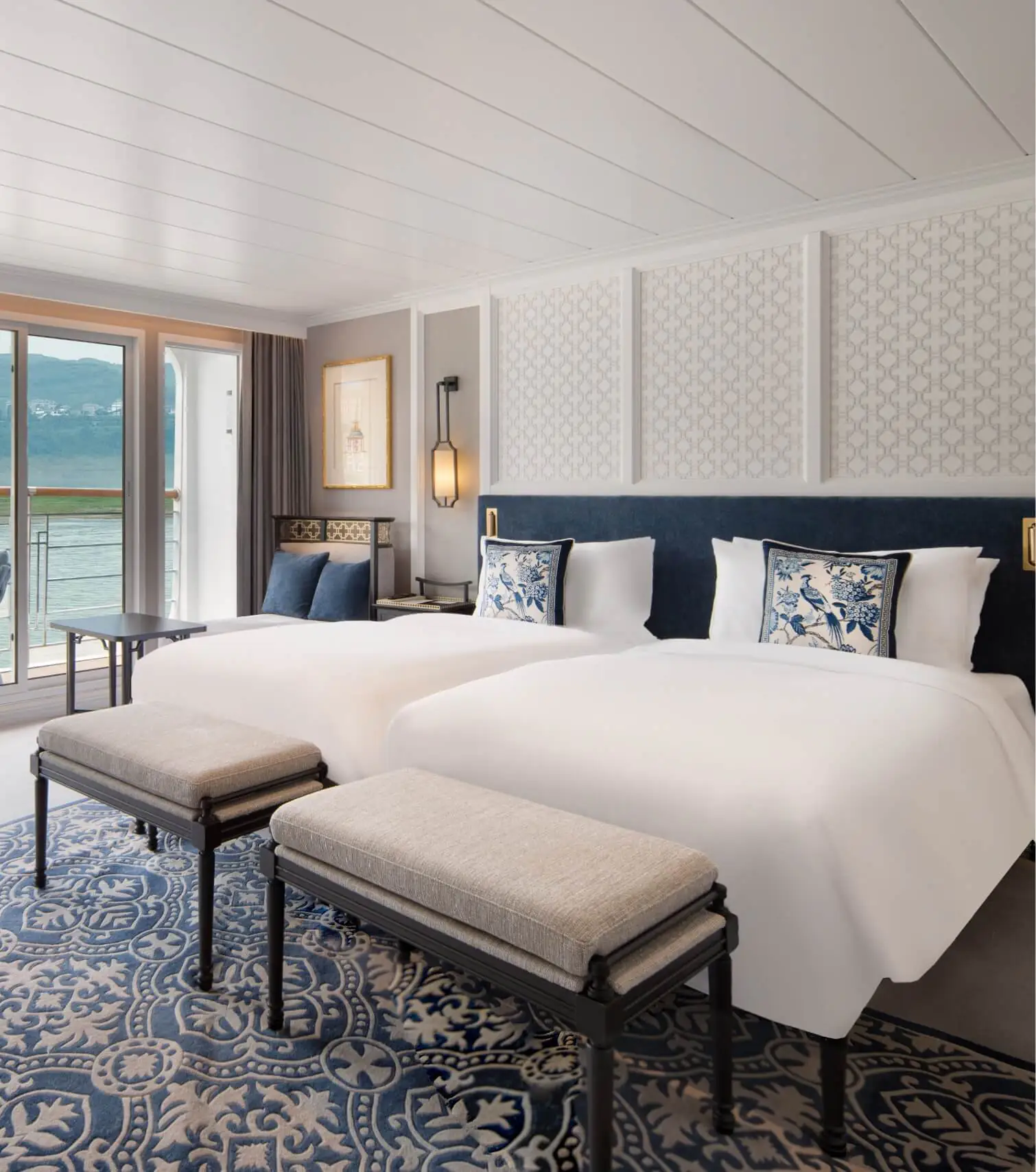 Ambassador Suite on Qutang Deck with large balcony overlooking the Yangtze Riverr (2-m)