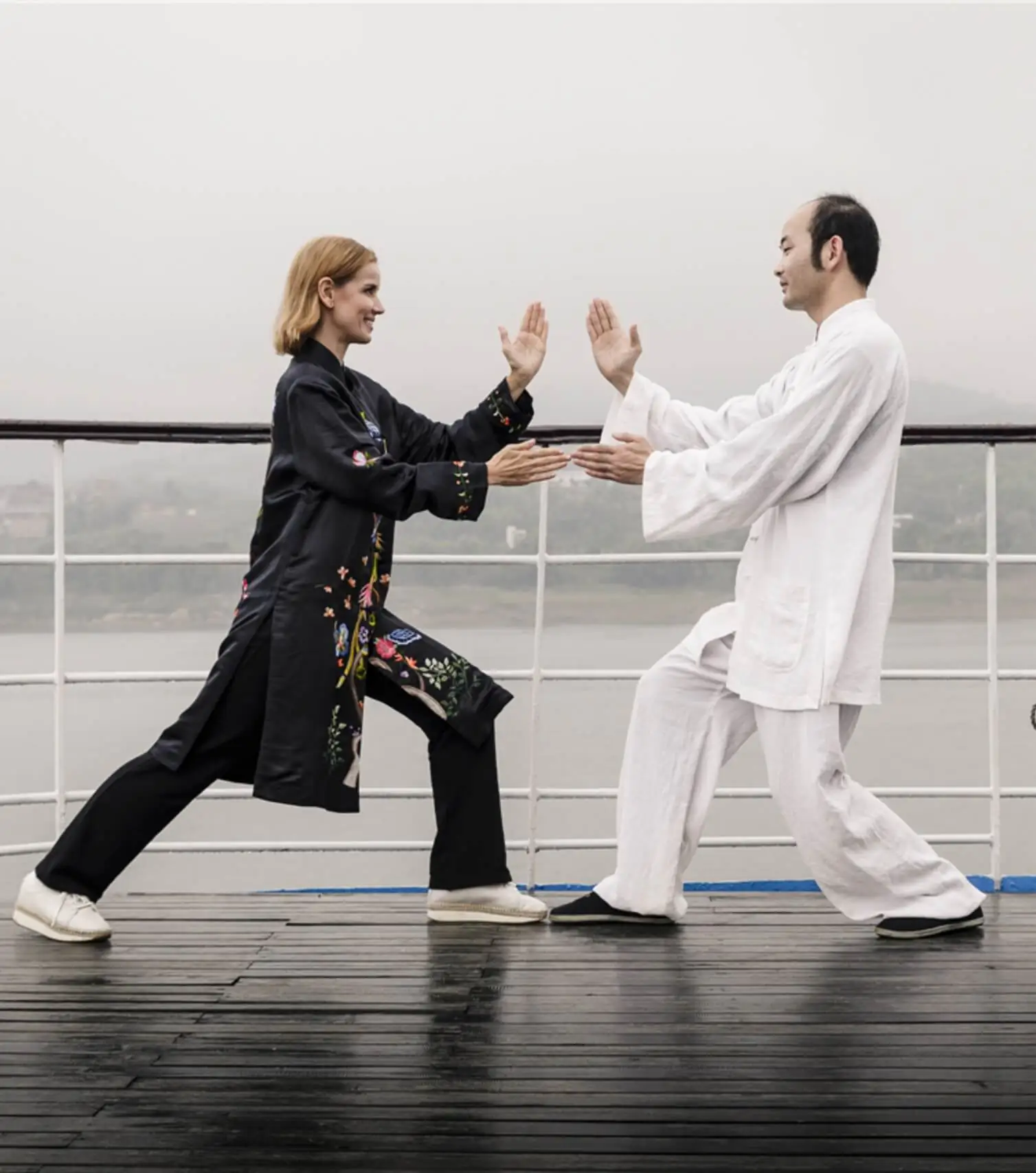 Taiji morning excercise with master on Explorer Deck - Experience unparalleled luxury on the Yangtze River aboard the Yangzi Explorer (m)