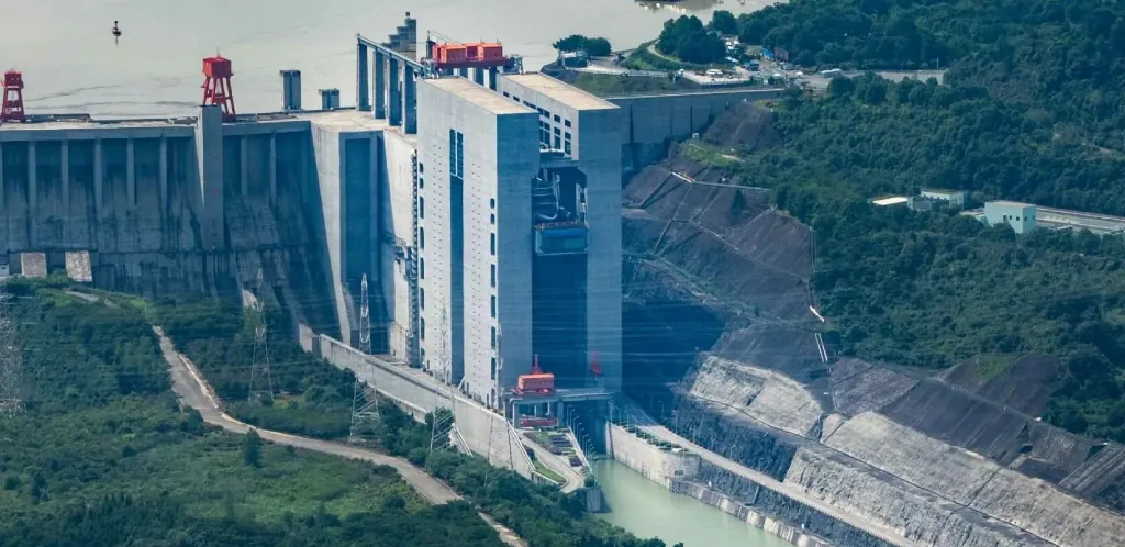 Three Gorges Ship Lift engineering structure on the Yangtze River